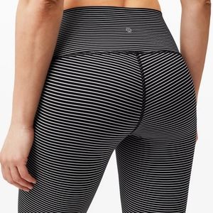 Lululemon Wunder Under High Rise tight 28” leggings Hype Stripe Black White 4